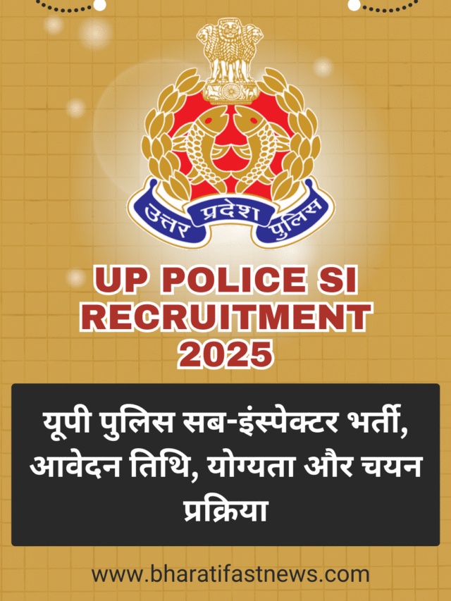 UP Police SI Recruitment 2025 : यूपी पुलिस सब-इंस्पेक्टर भर्ती, आवेदन तिथि, योग्यता और चयन प्रक्रिया