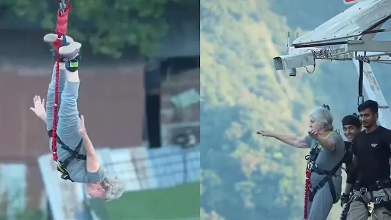 ब्रिटिश महिला ने रिषिकेश में 117 मीटर बंजी जंप-Bharati Fast News