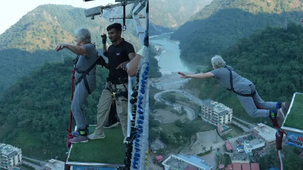 ब्रिटिश महिला ने रिषिकेश में 117 मीटर बंजी जंप-Bharati Fast News