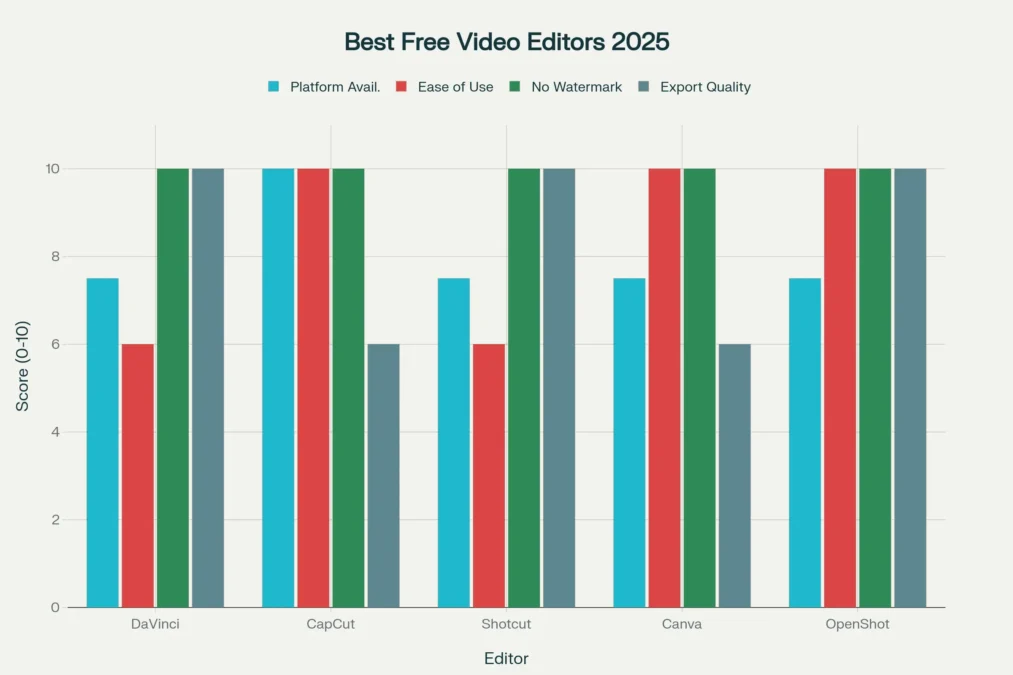बेस्ट मुफ्त वीडियो एडिटर्स की तुलना चार्ट में -Bharati Fast News