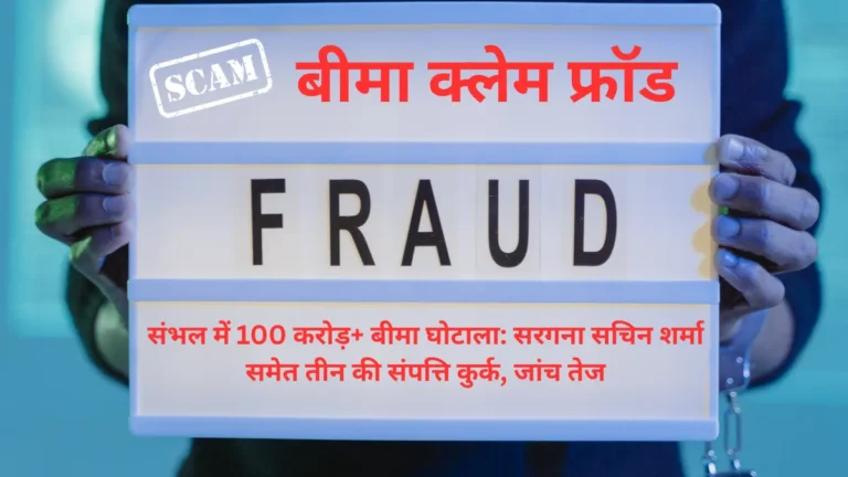 संभल में 100 करोड़+ बीमा घोटाला: सरगना सचिन शर्मा समेत तीन की संपत्ति कुर्क, जांच तेज