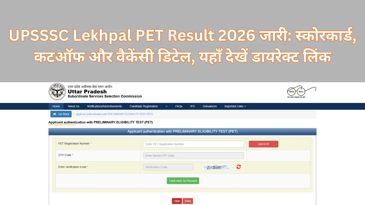 UPSSSC Lekhpal PET Result 2026-Bharati Fast News