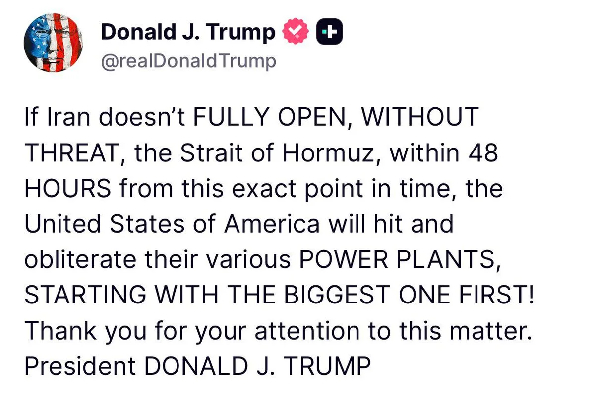 Donald Trump 48 hour ultimatum Iran Strait of Hormuz Crisis 2026