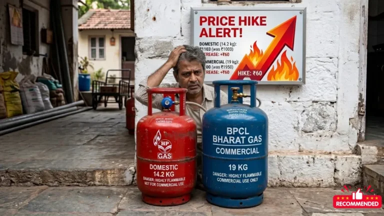 गैस सिलेंडर फिर महंगा! घरेलू LPG ₹60 और कमर्शियल ₹115 बढ़ा, आम लोगों पर असर