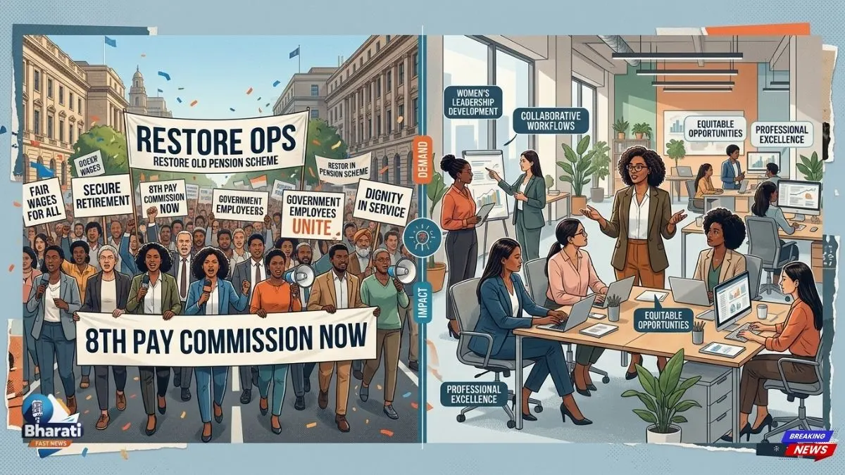 8th Pay Commission OPS Restoration Protest India 2026 Bharati Fast News