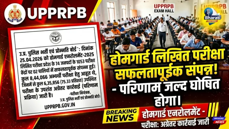 उत्तर प्रदेश होमगार्ड परीक्षा संपन्न, भर्ती प्रक्रिया को लेकर बड़ा अपडेट