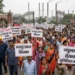 नोएडा में मजदूरों का प्रदर्शन