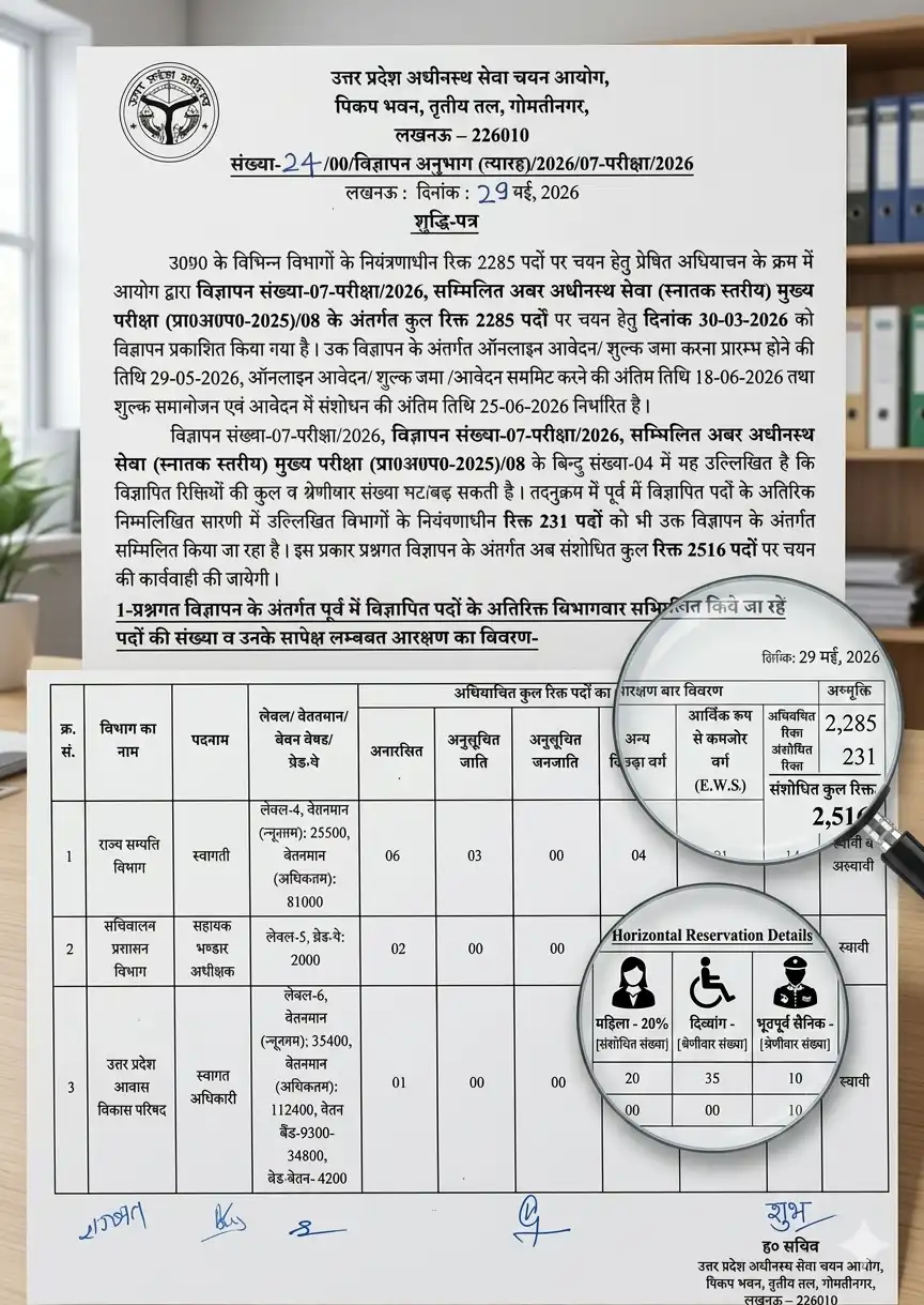 UPSSSC Vacancy Increased