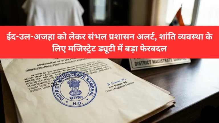 ईद-उल-अजहा को लेकर संभल प्रशासन अलर्ट, शांति व्यवस्था के लिए मजिस्ट्रेट ड्यूटी में बड़ा फेरबदल