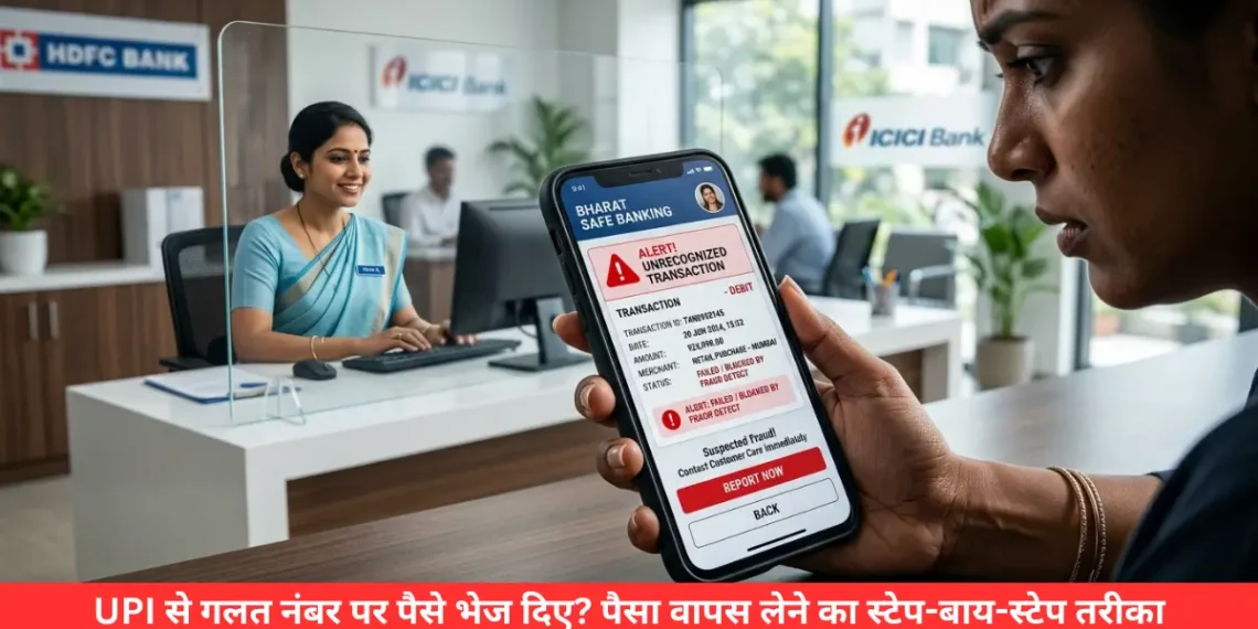 गलत खाते में पैसा ट्रांसफर
