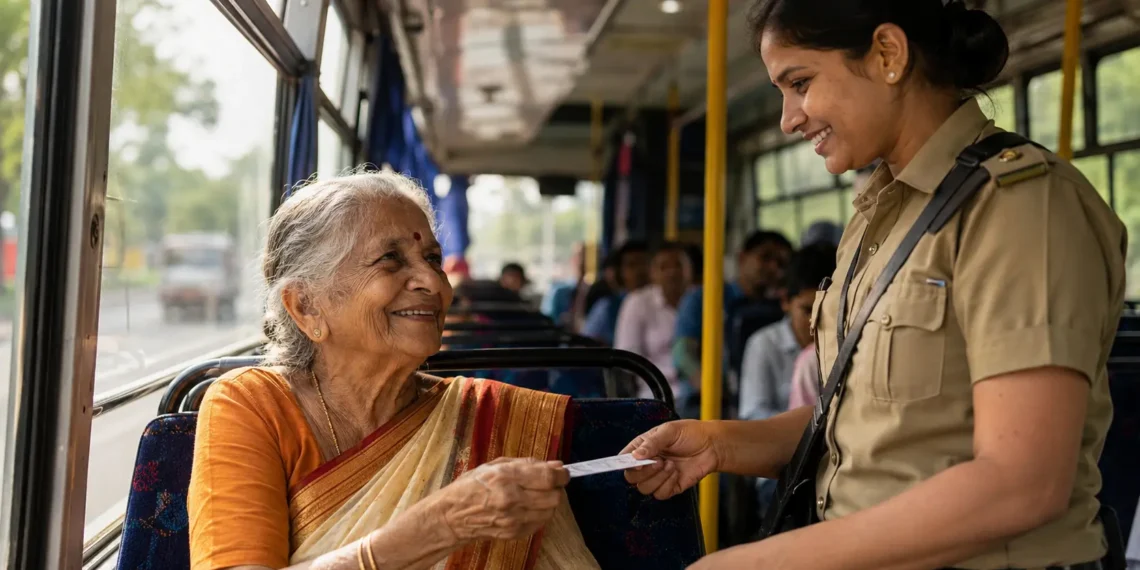 बुजुर्ग महिलाओं की फ्री बस यात्रा