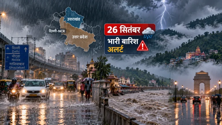Weather Alert: UP-उत्तराखंड में भारी बारिश का अलर्ट, 28 सितंबर तक मौसम रहेगा सक्रिय