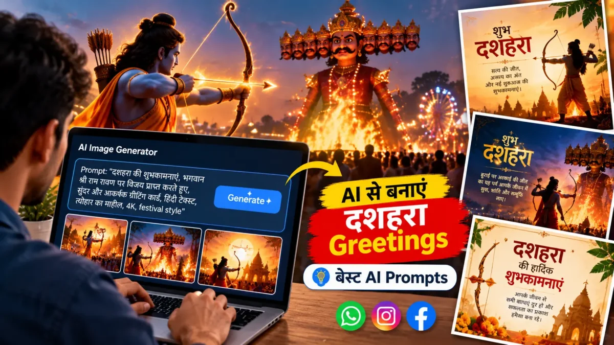 दशहरा ग्रीटिंग्स AI प्रॉम्प्ट