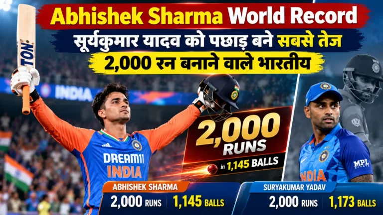 Abhishek Sharma World Record: सूर्यकुमार यादव को पछाड़ बने सबसे तेज 2,000 रन बनाने वाले भारतीय