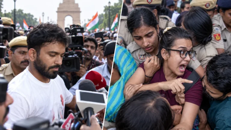 Abhijeet Dipke और Neha Bora हिरासत में, दिल्ली में तिरंगा मार्च से पहले कार्रवाई