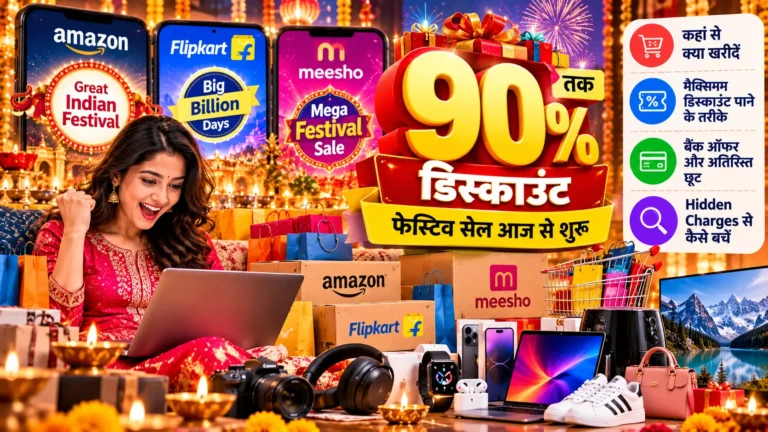 Festive Online Sale 2026: 90% तक छूट, जानें सस्ते में शॉपिंग और Hidden Charges से बचने के तरीके