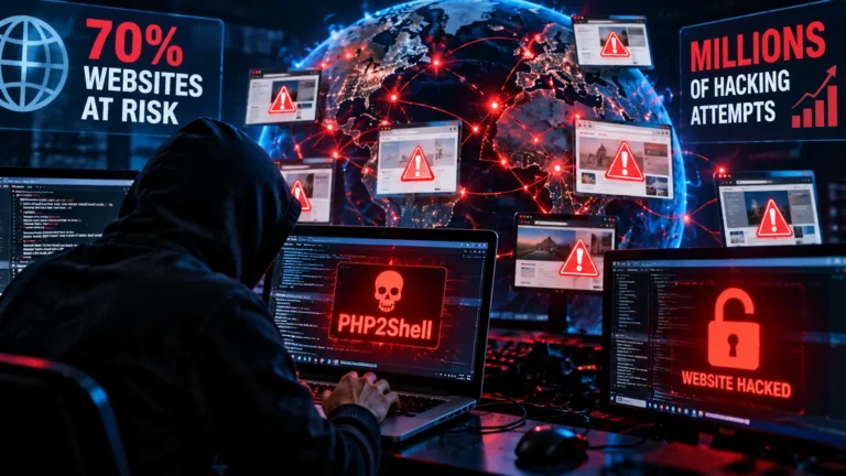 PHP2Shell Cyber Attack: इंटरनेट की 70% वेबसाइटों पर खतरा, लाखों हैकिंग प्रयास