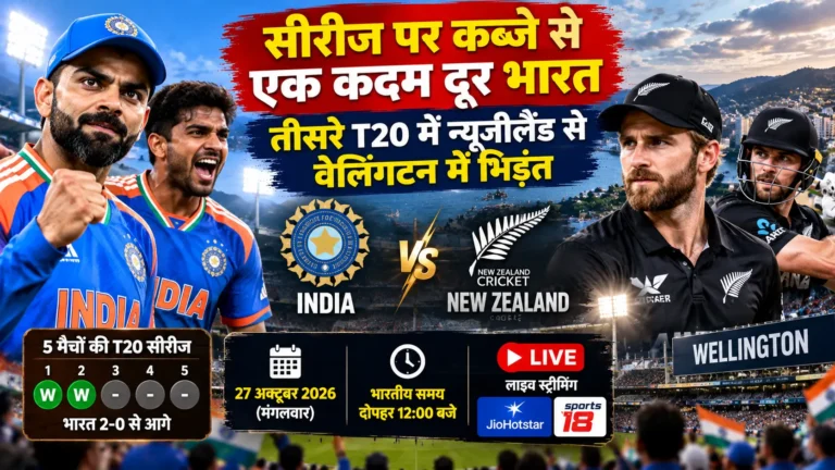 सीरीज पर कब्जे से एक कदम दूर भारत, तीसरे T20 में न्यूजीलैंड से वेलिंगटन में भिड़ंत
