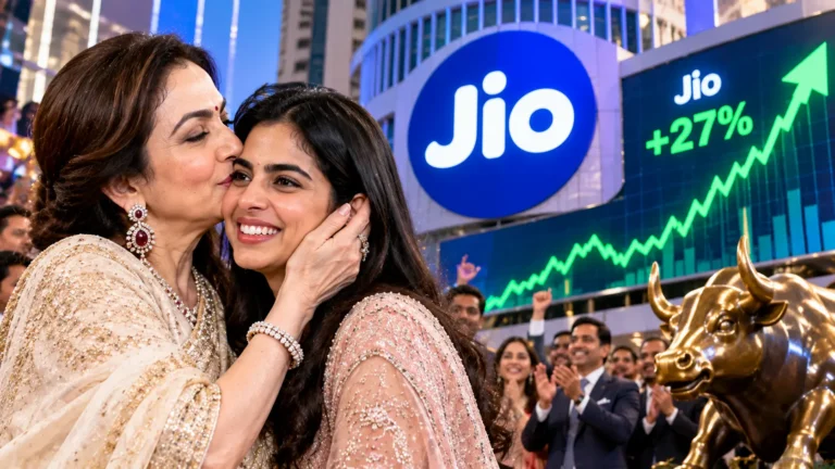 Jio IPO की धमाकेदार लिस्टिंग! 27% उछला शेयर, ईशा पर प्यार