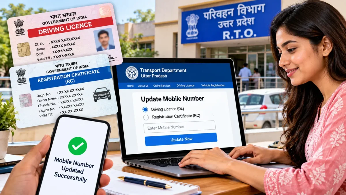 ड्राइविंग लाइसेंस मोबाइल नंबर अपडेट