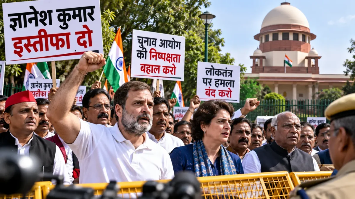 ज्ञानेश कुमार इस्तीफा मांग
