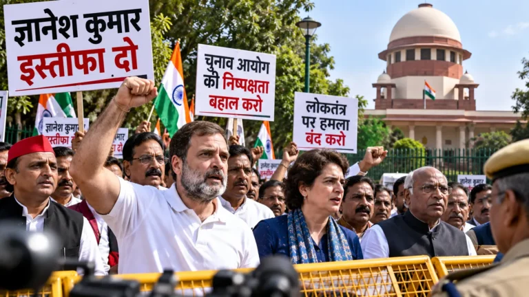 Rahul Gandhi Protest: ज्ञानेश कुमार के इस्तीफे की मांग, सुप्रीम कोर्ट की ओर इंडिया गठबंधन का मार्च
