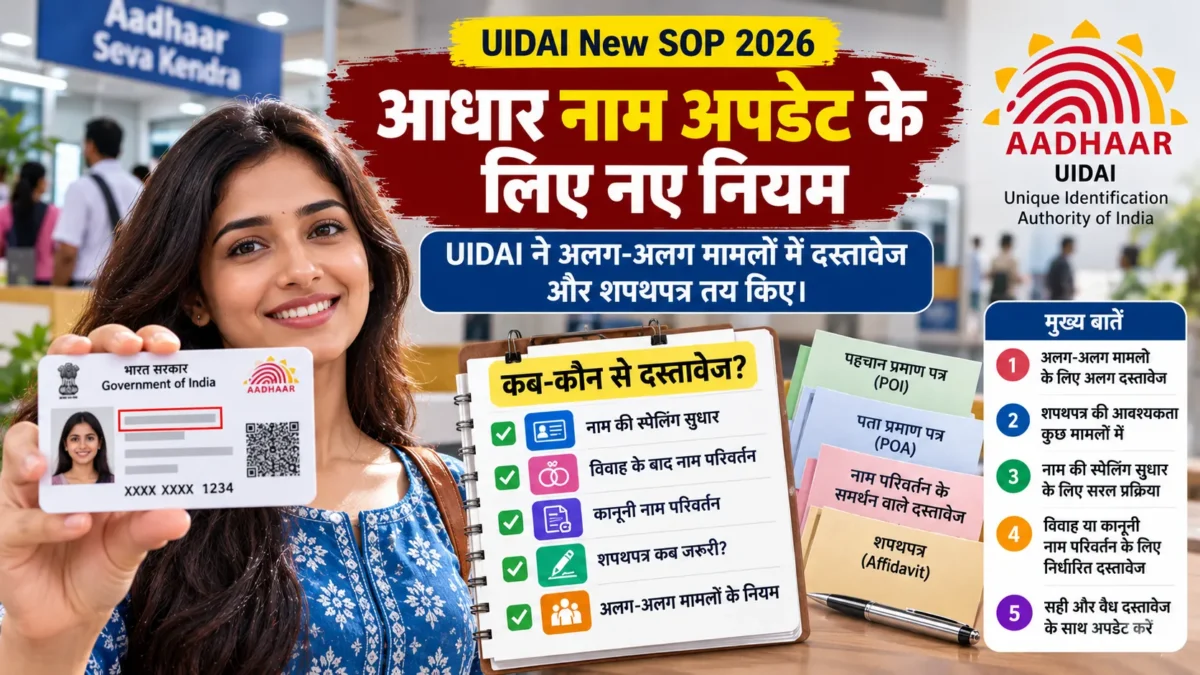 आधार नाम अपडेट के नए नियम