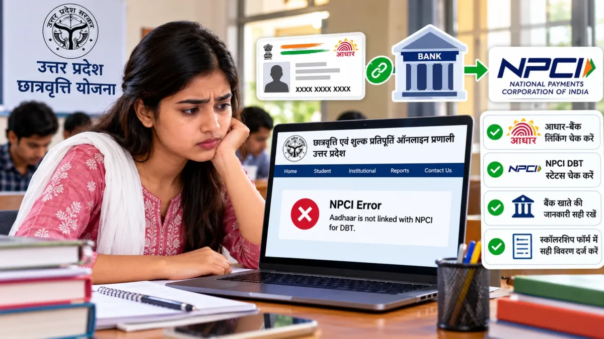 यूपी स्कॉलरशिप NPCI एरर समाधान