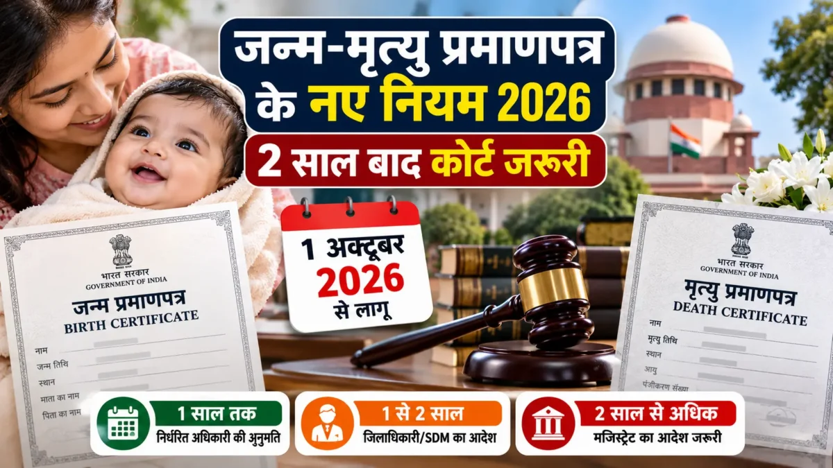 जन्म मृत्यु प्रमाणपत्र नए नियम