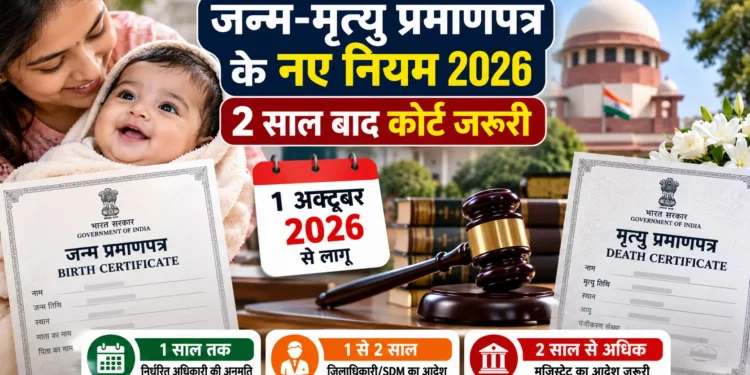जन्म मृत्यु प्रमाणपत्र नए नियम